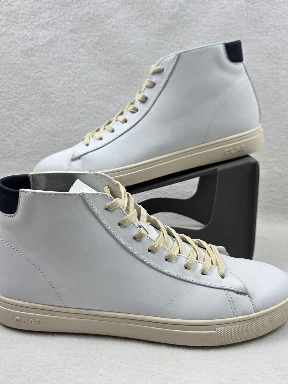 Clae Women’s White High-Top Leather Sneakers